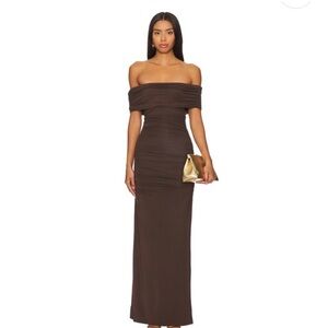 Whittney Maxi Dress in Espresso Brown - Revolve House or Harlow 1960